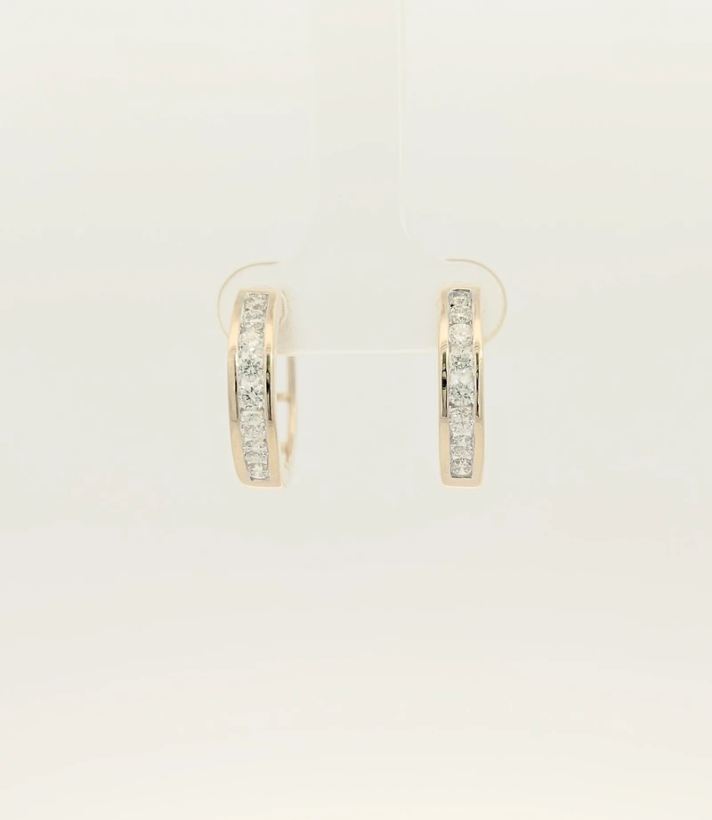 10K Gold Lab Grown Diamond Hoop Earrings - / 0.50 cttw