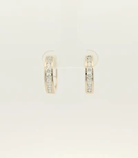 10K Gold Lab Grown Diamond Hoop Earrings - / 0.50 cttw