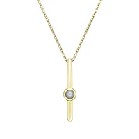 10K Yellow Gold Bezel-set Freshwater Pearl pendant (no chain)