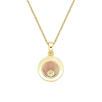 10K Yellow Gold Floating Single Diamond Pendant