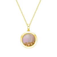 10K Yellow Gold Floating Circle Diamond Pendant