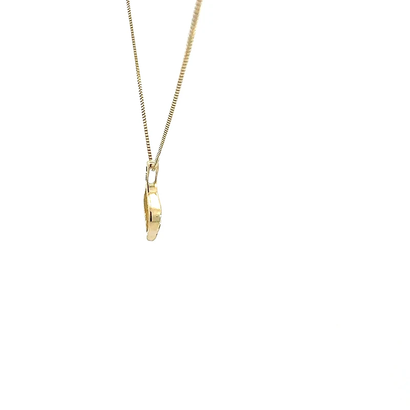 10K Yellow Gold 0.045 cttw Diamond and Emerald Pendant, 18"