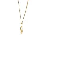 10K Yellow Gold 0.045 cttw Diamond and Emerald Pendant, 18"
