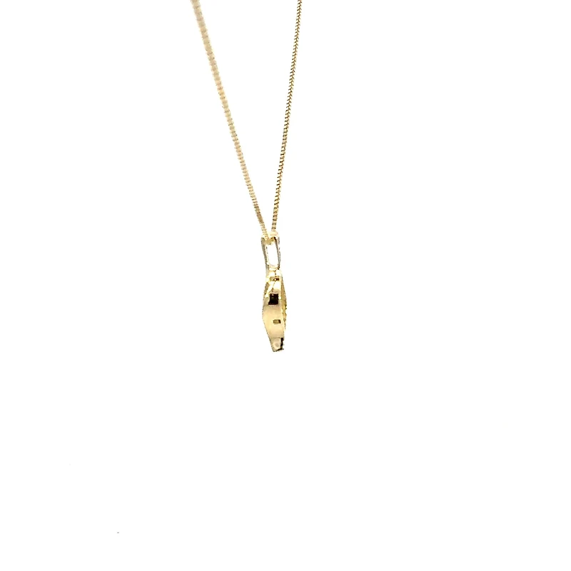 10K Yellow Gold 0.045 cttw Diamond and Ruby Pendant, 18"