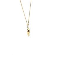 10K Yellow Gold 0.045 cttw Diamond and Ruby Pendant, 18"