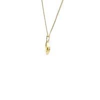 10K Yellow Gold 0.045 cttw Diamond and Sapphire Pendant, 18"