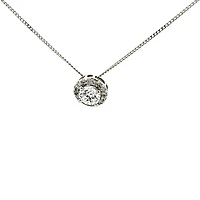 10K White Gold 0.63cttw Lab Grown Diamond Halo Necklace - 18 Inches