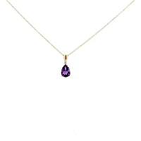 10K Yellow Gold Amethyst and Canadian Diamond Pendant