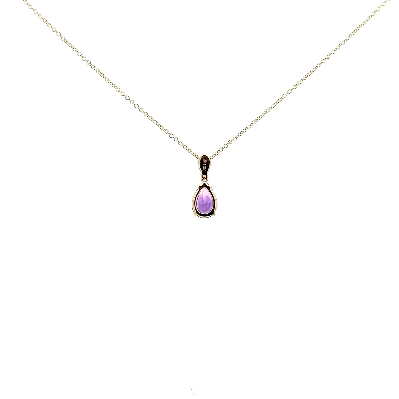 10K Yellow Gold Amethyst and Canadian Diamond Pendant