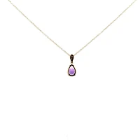 10K Yellow Gold Amethyst and Canadian Diamond Pendant