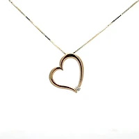 10K Gold 0.03cttw Canadian Diamond Heart Pendant