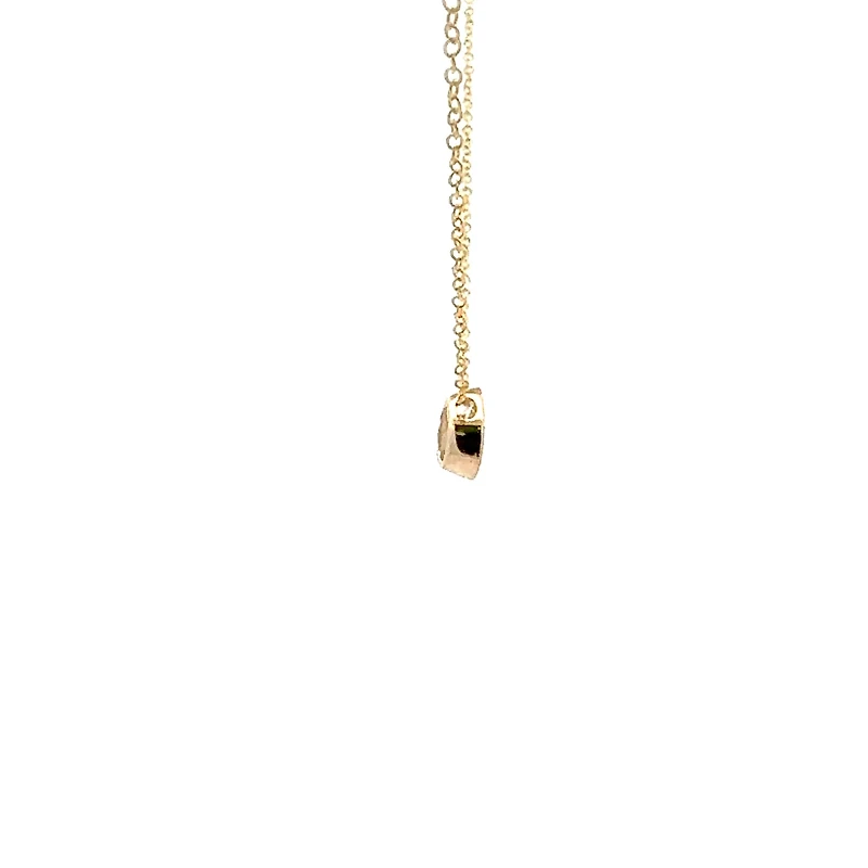 10K Lab Grown Diamond Bezel Set Necklace - Gold / Pear
