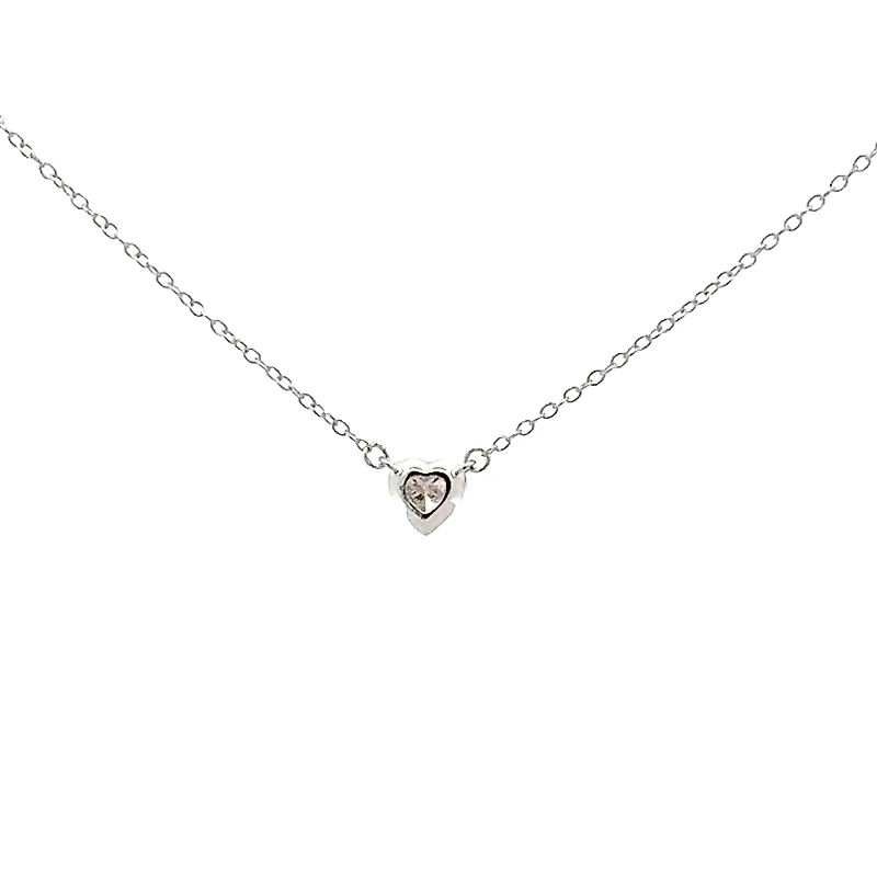 10K Lab Grown Diamond Bezel Set Necklace - Gold / Pear