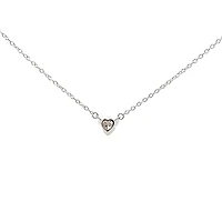 10K Lab Grown Diamond Bezel Set Necklace - Gold / Pear