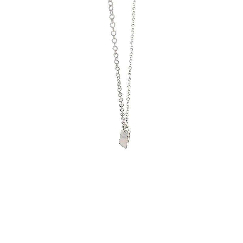 10K Lab Grown Diamond Bezel Set Necklace - Gold / Pear