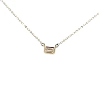 10K Lab Grown Diamond Bezel Set Necklace - Gold / Pear