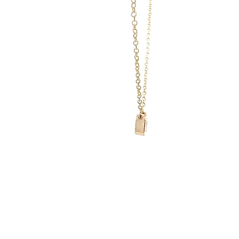 10K Lab Grown Diamond Bezel Set Necklace - Gold / Pear