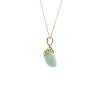 10K Gold Jadeite And Diamond Pendant