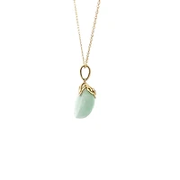 10K Gold Jadeite And Diamond Pendant