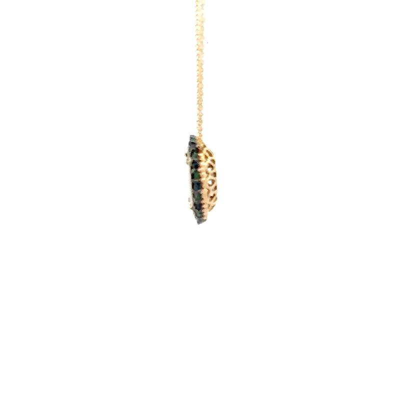 10K Yellow Gold Opal Doublet Oval Necklace