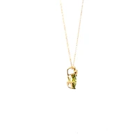 10K Yellow Gold Peridot and Diamond Pendant