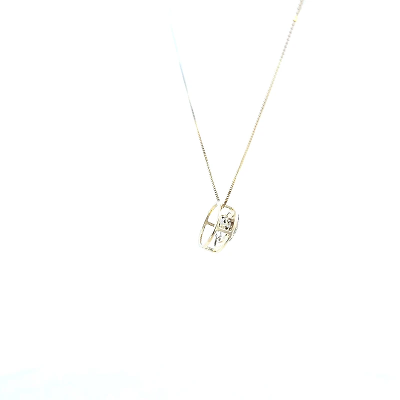 10K Yellow Gold and White Gold Pulse Diamond Necklace