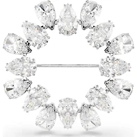 Swarovski - Matrix brooch, Pear cut, White, Rhodium plated 5714646