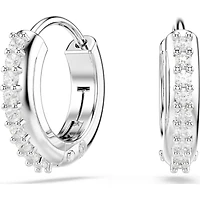 Swarovski - Matrix hoop earrings, Round cut, White, Rhodium plated - 5690670/5701600 (SS)