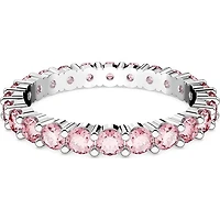 Swarovski Matrix ring, Round cut, Pink, Rhodium plated - 5658853