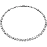 Swarovski - Una necklace, Round cut, Long, White, Ruthenium plated - 5681057
