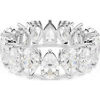 Matrix Vittore ring, Pear cut, White, Silver-tone finish - 52
