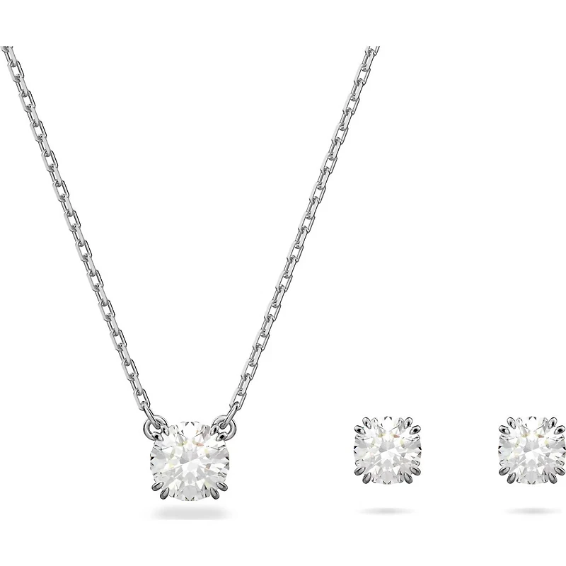 Swarovski Constella Set Round Cut, White, Rhodium plated - 5647663