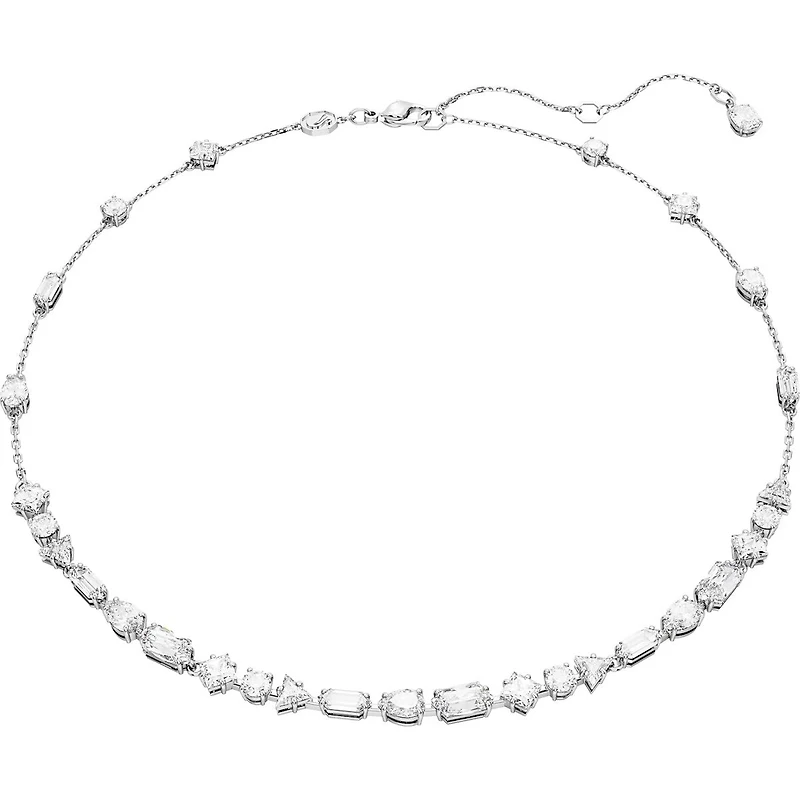 Swarovski Mesmera necklace, Mixed cuts, Scattered design, White, Rhodium plated 5676989