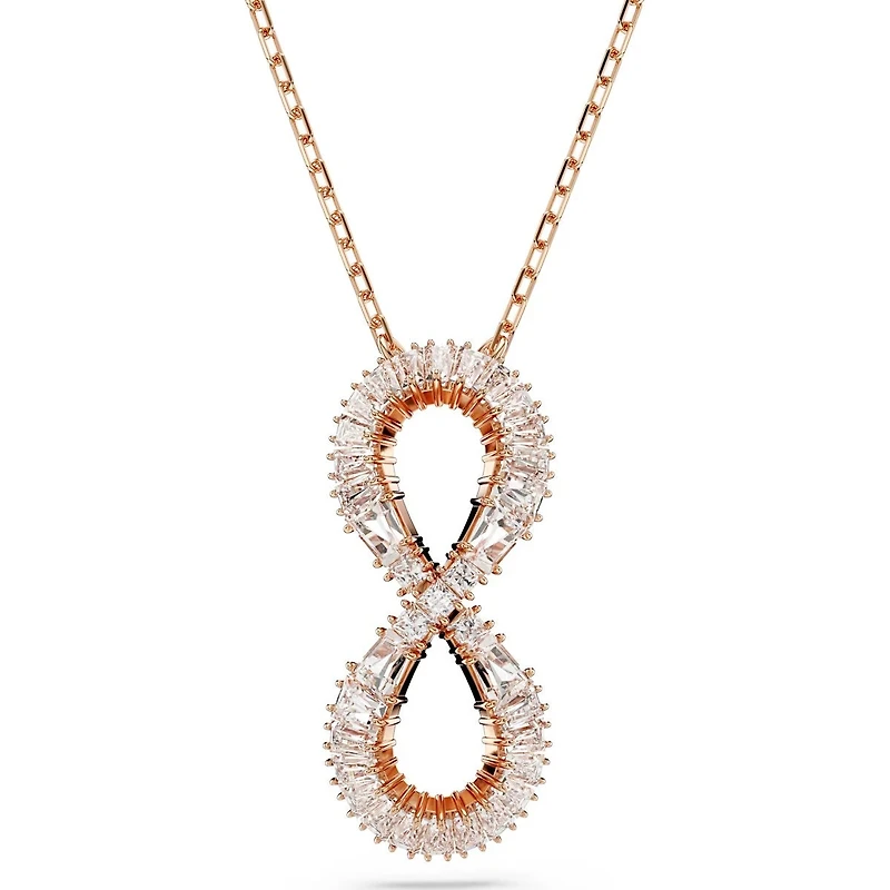 Swarovski -   Hyperbola pendant, Infinity, White, Rose gold-tone plated - 5677623