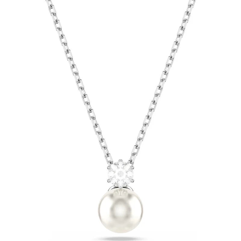 Swarovski - Matrix pendant, Crystal pearl, Round cut, White, Rhodium plated - 5693897