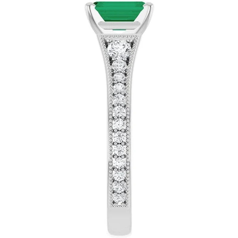 14K Semi Custom Emerald Engagement Ring - Gold / 1.00 ct A