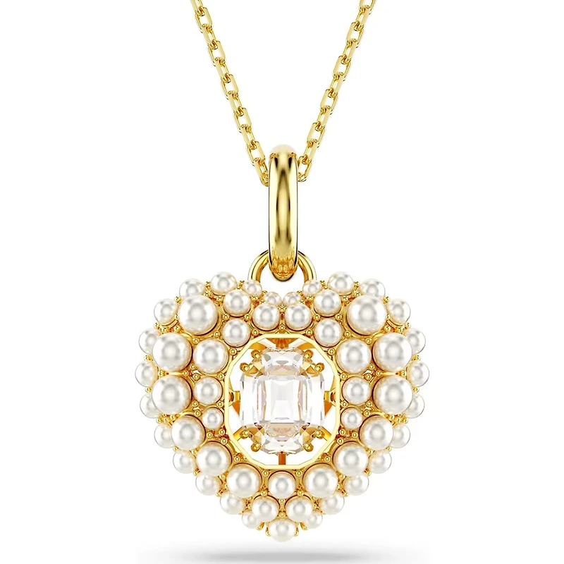 Swarovski -  Hyperbola pendant, Heart, White, Gold-tone plated 5680399