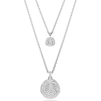 Swarovski Meteora layered pendant, White, Rhodium plated 5684244