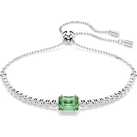 Swarovski Matrix Tennis bracelet, Mixed cuts, Green, Rhodium plated 5693411