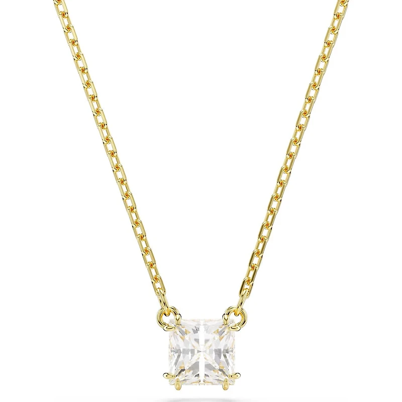 Swarovski - Stilla pendant, Square cut, White, Gold-tone plated - 5693153