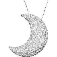 Swarovski - Luna pendant, Moon, White, Rhodium plated - 5674895 - Discontinued