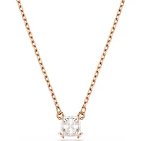 Swarovski -   Stilla pendant, Square cut, White, Rose gold-tone plated 5701904