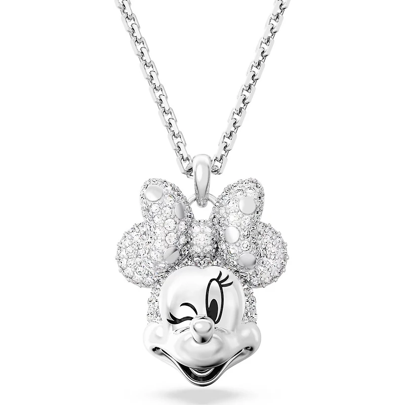 Swarovski Disney 100 - Minnie Mouse pendant, White, Rhodium plated - 5667612 - Discontinued