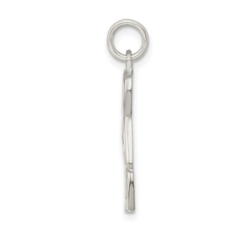 925 Sterling Silver Polished Finish "DAD" Charm - 21mm