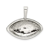 925 Sterling Silver Polished Finish Amercian Football Pendant - 17.15mm x 28.45mm