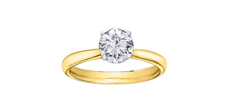 14K Yellow and White Gold 0.524cttw Canadian Diamond Ring - 4