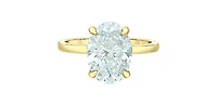 14K Yellow Gold 3.09Cttw Lab Grown Oval Cut Diamond Engagement Ring With Hidden Halo - / White