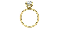 14K Yellow Gold 3.09Cttw Lab Grown Oval Cut Diamond Engagement Ring With Hidden Halo - / White