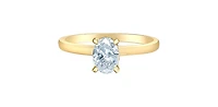 14K Yellow Gold 0.75Cttw Lab Grown Oval Cut Diamond Engagement Ring With Hidden Halo - / White