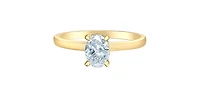 14K Yellow Gold 1.55Cttw Lab Grown Oval Cut Diamond Engagement Ring With Hidden Halo - / White